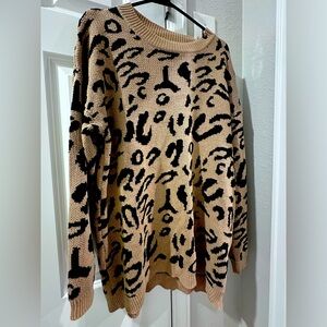 Cheetah oversized fall sweater 🍂